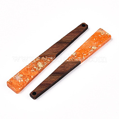 Большие подвески из прозрачной смолы и орехового дерева RESI-N039-68G