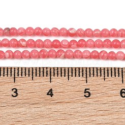 Brins de perles de rhodochrosite synthétique teintées&nbsp;GG-CBA0389-A03-2mm