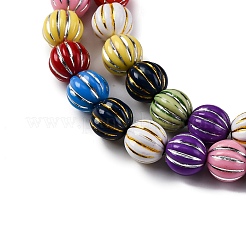 Желобчатые бусины из смолы RESI-M023-01G-G