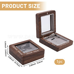 Cajas de madera para guardar insignias con ventana transparente y tapa magnética.&nbsp;CON-WH0107-101B