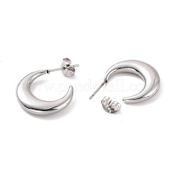 Некорневая нержавеющая сталь 304 серьги-гвоздики в форме полумесяца для женщин&nbsp;LS-EJEW-F280-05C-P