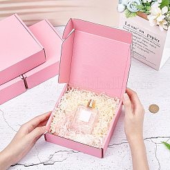 紙箱  テイクアウト容器  ギフト梱包箱  長方形  パールピンク  15x15x5cm&nbsp;LS-CON-WH0072-78