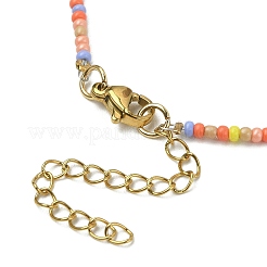 Collana con pietre preziose naturali miste e perline di semi di vetro&nbsp;NJEW-JN04425