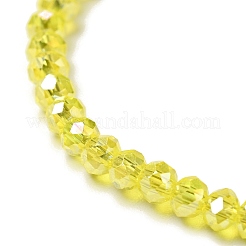 電気メッキガラスビーズセット  ABカラーメッキ  ファセットロンデル  シャンパンイエロー  3x2mm  穴：0.5mm  約135~140個/連  32~34cm&nbsp;X-EGLA-R048-2mm-22