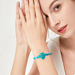 4 нитка 2 цвета синтетические бирюзовые бусины с морской тематикой&nbsp;G-FH0001-94