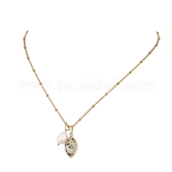 Collana da donna con ciondolo a forma di occhio di cavallo sfaccettato in acciaio inossidabile 304&nbsp;NJEW-JN06261-02