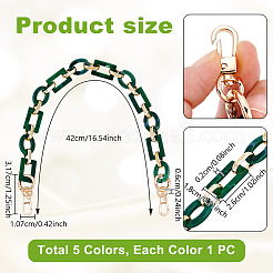 5 шт. 5-х цветные акриловые и ccb пластиковые цепочки для ручек сумок&nbsp;AJEW-PH0002-65