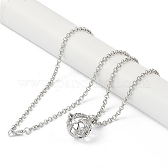 Ожерелья с подвесками из латуни со стразами&nbsp;NJEW-G089-03H-P