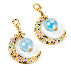 2 шт. подвесные украшения из акрила и смолы с имитацией жемчуга и сплава&nbsp;HJEW-TAC0114