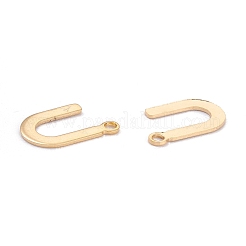 ステンレススチールチャーム201個  アルファベット  18KGP本金メッキ  文字.u  12x8x0.6mm  穴：1.4mm&nbsp;STAS-C021-06G-U