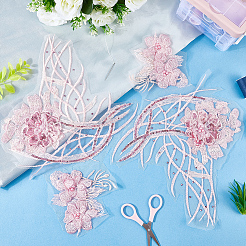 Цветочное кружево вышивка шитье аппликации из волокон&nbsp;DIY-WH20011-90A