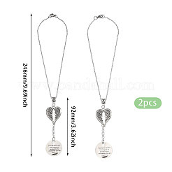 2 шт. плоские круглые и крылатые подвесные украшения из сплава&nbsp;HJEW-CA00073