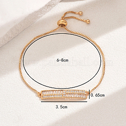 Браслеты-слайдеры с прозрачным кубическим цирконием из латуни с микропаве ZW5320