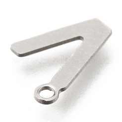 変色しない201ステンレススチールチャーム  アルファベット  文字.v  12x8.8x0.6mm  穴：1.4mm&nbsp;X-STAS-C021-06P-V