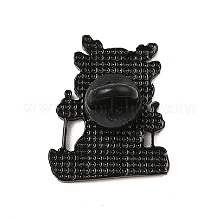 クリスマステーマの亜鉛合金エナメルピン バックパック 服用ブローチ  スキーをする鹿  27x22mm&nbsp;JEWE-R003-01EB-01