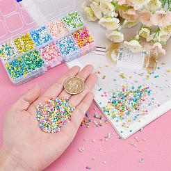 Набор стеклянных круглых бусин&nbsp;SEED-WH0002-02