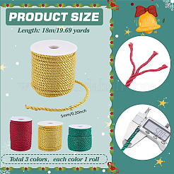 3 рулон плетеного полиэстерового шнура 3 цветов&nbsp;OCOR-PH0006-31B