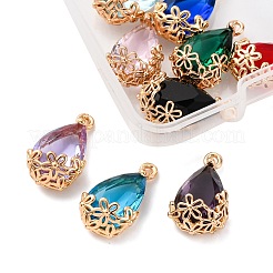 9шт 9 цвета прозрачные стеклянные подвески&nbsp;GLAA-FP0001-18