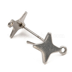 Anlaufgeschützte Ohrstecker aus Edelstahl 201 in Sternform&nbsp;LS-STAS-Q251-02P