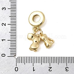 Латунные подвески в виде европейских шармов с черной и розовой эмалью&nbsp;KK-Z150-04G