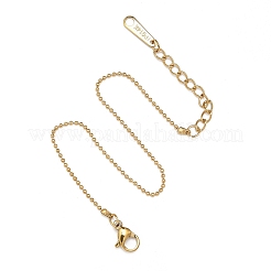 Ионное покрытие (ip) 304 нержавеющая сталь шариковая цепочка браслет для женщин BJEW-G667-10G