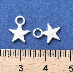 合金チャーム  カドミウムフリー＆ニッケルフリー＆鉛フリー  スター  銀  11x8x2mm  穴：2.5mm  約3700個/1000g&nbsp;TIBEB-S039-051S-RS