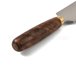 D2 スチール レザー スカイビング ナイフ  木製ハンドル付き  ステンレス鋼色  180x34.5x2.5~21.5mm&nbsp;TOOL-U002-04A-P
