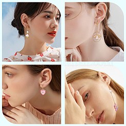 Kits de fabrication de boucles d'oreilles goutte rose bricolage&nbsp;DIY-SZ0008-71