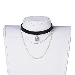 Колье колье из коровьей кожи NJEW-JN02391