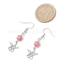 Серьги-подвески «ангел со звездой» из нержавеющей стали 304&nbsp;EJEW-JE06792