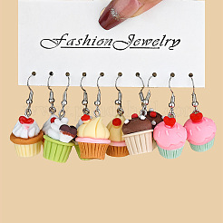 6 стиль милых миниатюрных сережек-подвесок в виде десертов из смолы и пластика&nbsp;FS-WGC6E73-01