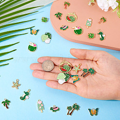 48шт 12 стиля подвески из сплава с эмалью ENAM-TA0002-95C