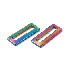 イオンプレーティング（IP）304ステンレス鋼リンクリング  長方形  虹色  20x8x1.5mm  穴：16x3mm&nbsp;STAS-A070-35MC
