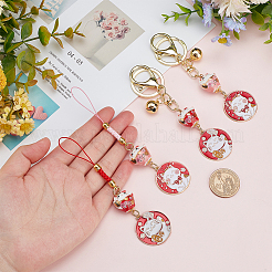 4 шт. 4 стиля фарфоровая подвеска в виде кошки удачи украшения и брелоки KEYC-OC0001-41