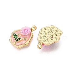 Ciondoli smaltato in ottone&nbsp;KK-SZC0009-03G-01