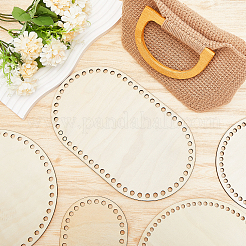 Плоские круглые и овальные деревянные вязаные крючком основания DIY-FG0005-02