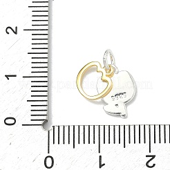 925 Anhänger aus Sterlingsilber mit schwarzem Emaille&nbsp;STER-A051-02A