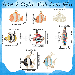 24шт 6 стиля подвески из сплава с эмалью&nbsp;ENAM-SC0005-69