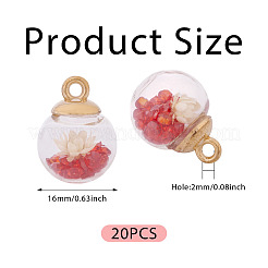 20 шт. подвески в виде прозрачного стеклянного шара&nbsp;GLAA-TA0003-57B