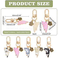 Украшения с подвеской из эмали из сплава кошки&nbsp;HJEW-PH01920