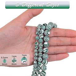 3 filo 3 fili di perline sintetiche di malachite stile&nbsp;G-SZ0001-49A
