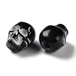 Непрозрачные акриловые европейские бусины с распылением&nbsp;SACR-P031-35B-01