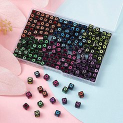 210шт 6 цвета непрозрачные белые акриловые европейские бусины MACR-YW0002-75B