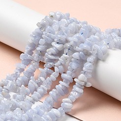 Dentelle bleue naturelle perles de puce agate brins&nbsp;X-G-E271-73-01