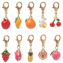Decoraciones colgantes de esmalte de latón&nbsp;HJEW-YW00573-10