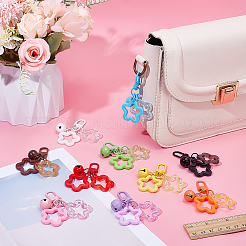 10 шт. двухцветные акриловые брелки-звездочки&nbsp;KEYC-ME0001-09