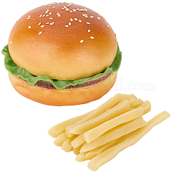 12 Stück PVC-Imitat-Pommes frites & 1 Stück PU-Leder-Imitat-Hamburger&nbsp;AJEW-CN0007-07