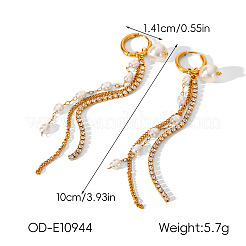 Orecchini a cerchio in acciaio inossidabile 304 con pavé di zirconi cubici trasparenti.&nbsp;WG6C0B9-01