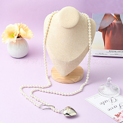 Металлические цепочки в форме сердца с круглыми бусинами из искусственного жемчуга&nbsp;ST-CJ0027-05