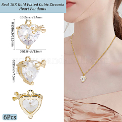 6шт латунные подвески с микропаве и кубическим цирконием KK-BBC0020-46